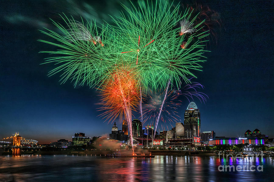 Cincinnati Ohio Fireworks Photograph by Teresa Jack Fine Art America