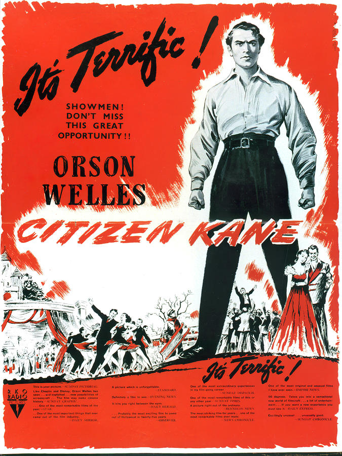 Orson Welles Mixed Media - Citizen Kane 5, with Orson Welles, 1941 by Movie World Posters