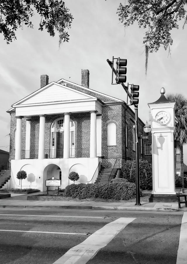 City Hall Conway SC BW #1 Photograph by Bob Pardue