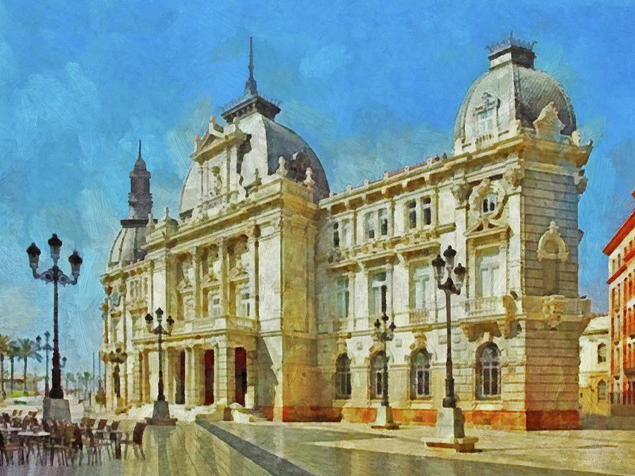 City Hall of Cartagena Spain #1 Digital Art by Digital Photographic Arts