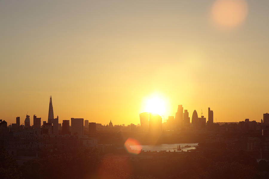 City of London skyline at sunset #1 Photograph by Gary Yeowell