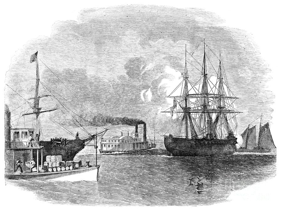 Civil War Blockade, 1861 Drawing by Granger Fine Art America