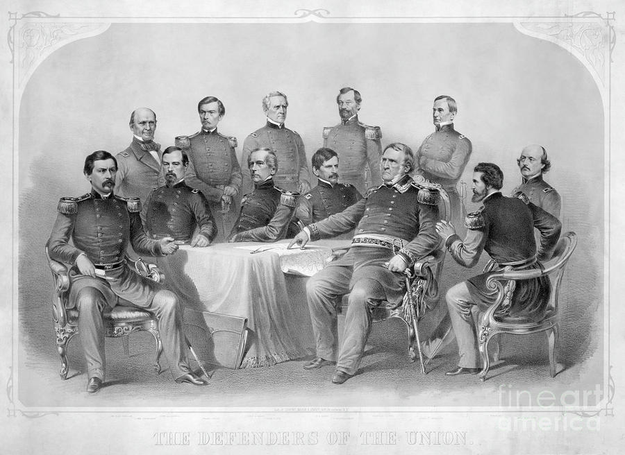 Civil War - Union Officers #1 Drawing by Granger