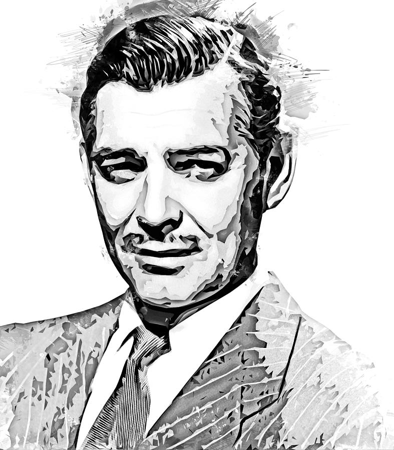 Clark Gable Colorful Digital Art By Streich Roslyn 