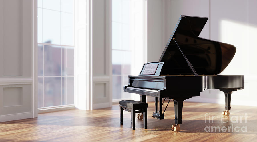 Classic grand piano in classical style room interior #1 Photograph by Michal Bednarek