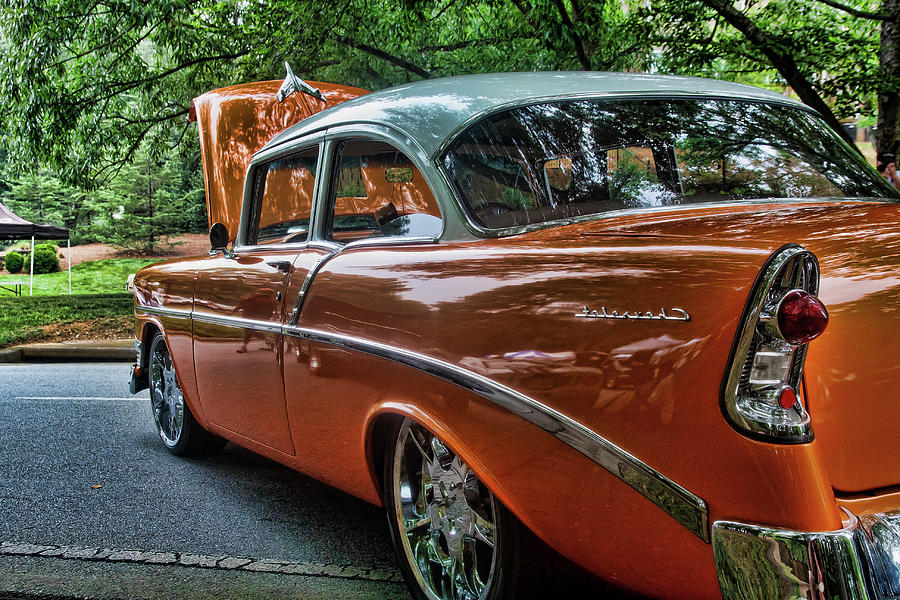 Classic Orange Car in Park #1 Photograph by Darryl Brooks
