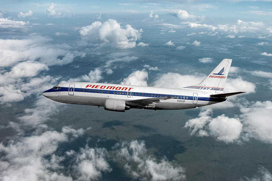 Classic Piedmont Airlines Boeing 737-301 Mixed Media by Erik Simonsen