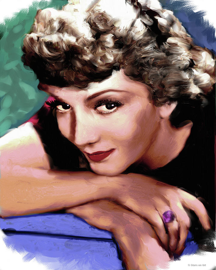 Claudette Colbert #1 Painting by Movie World Posters