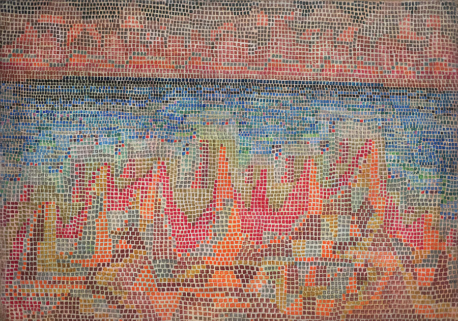 Paul Klee Painting - Cliffs by the sea #1 by Paul Klee
