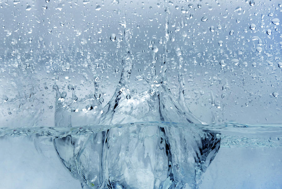 Close Up Of The Water Splash Blue #1 Photograph by Severija Kirilovaite
