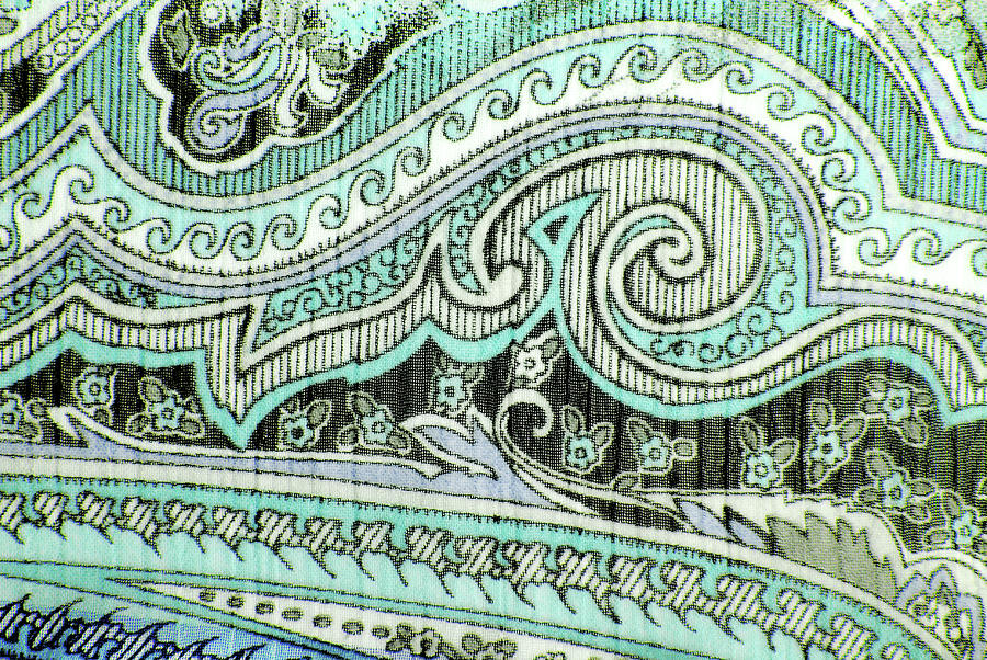 Closeup Of The Fabric Color Ornamental  Texture Photograph by Severija Kirilovaite