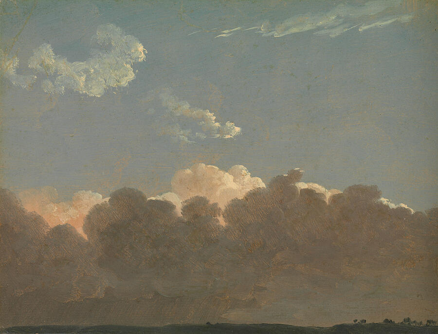 Cloud Study - Distant Storm, by 1813 Painting by Simon Denis