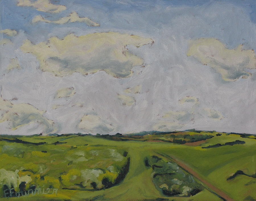 Spring Painting - Clouds and Green #1 by Francois Fournier