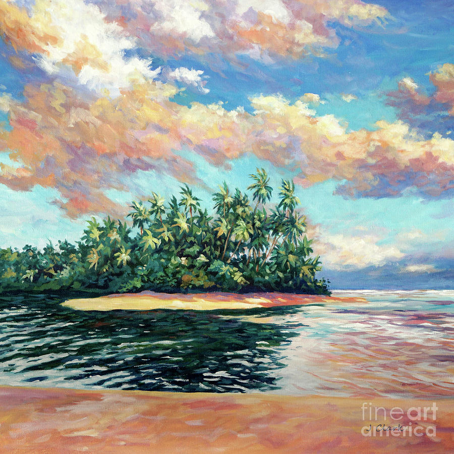 Sunset Painting - Clouds at Sunset at the mouth of the Ortoire River, Trinidad #2 by John Clark