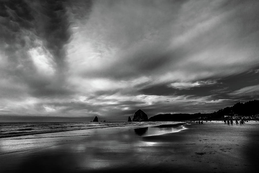Black And White Photograph - Clouds over Cannon Beach #1 by David Patterson
