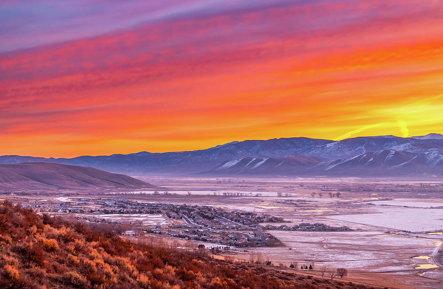 Clouds Over Carson Valley at Sunrise #1 Photograph by Marc Crumpler