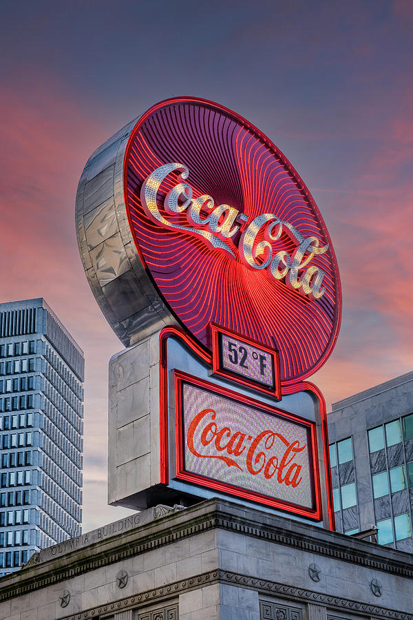 Coca-Cola Sign in Atlanta at Dawn #1 Photograph by Darryl Brooks