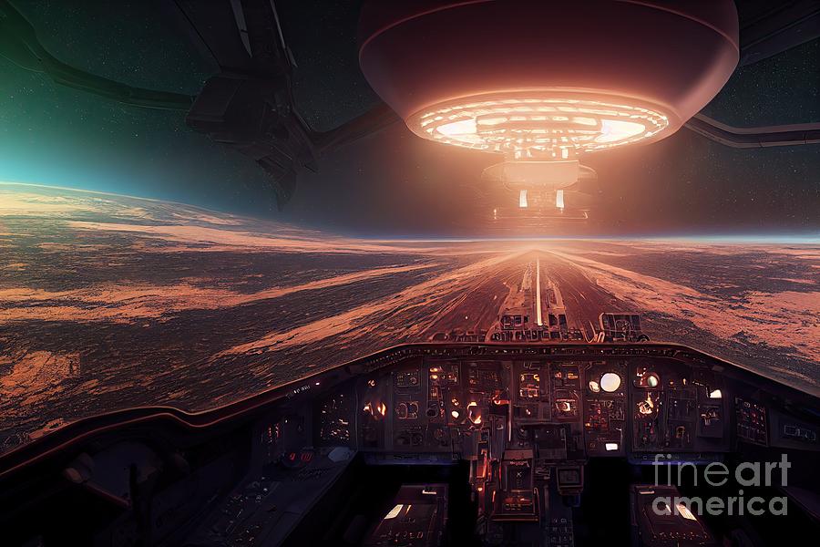 Cockpit Interior Of A Ufo Spaceship Digital Art