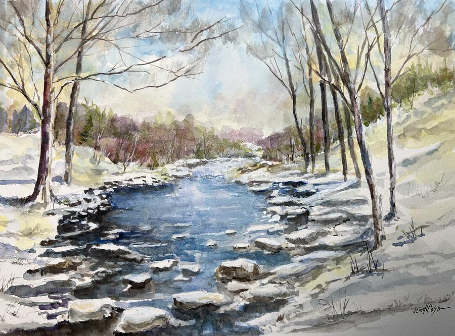 Winter Painting - Cold River #1 by Jean Costa