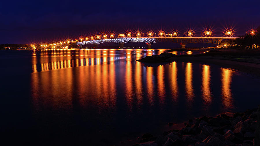 Coleman Bridge Lights #1 Photograph by Rachel Morrison