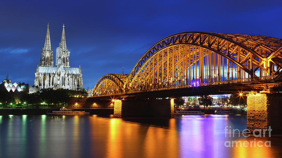 Cologne Cathedral and Hohenzollern Bridge #1 Photograph by Henk Meijer Photography