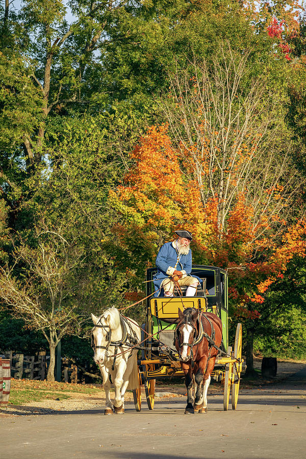 Colonial Carriage Ride in Autumn #2 Photograph by Rachel Morrison