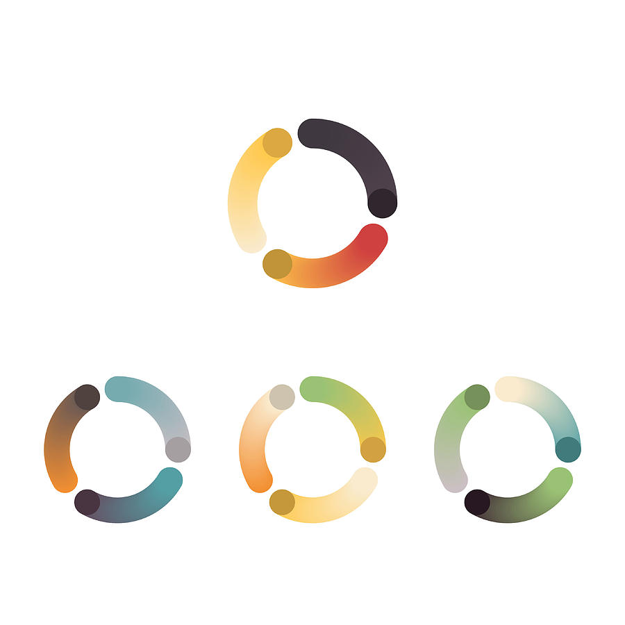 Color Gradient Blend Style Curve Stripe Icon Collection #1 Drawing by Naqiewei