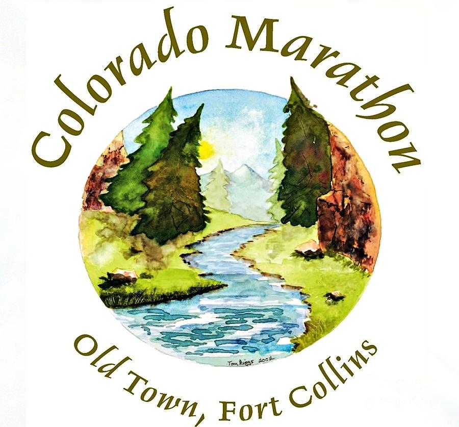 Colorado Marathon Logo #1 Painting by Tom Riggs