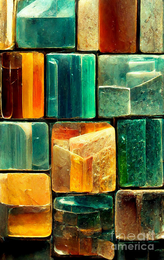 Glass Blocks Digital Art - Colored glass #1 by Sabantha