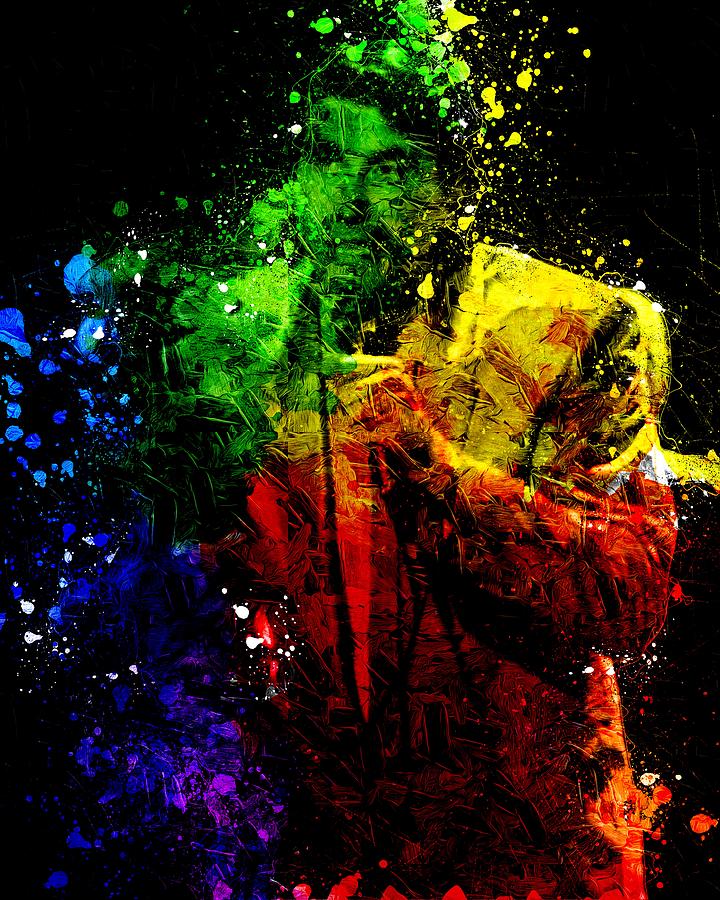 Colorful Bryan Ferry painting Mixed Media by Michael Earch | Fine Art ...