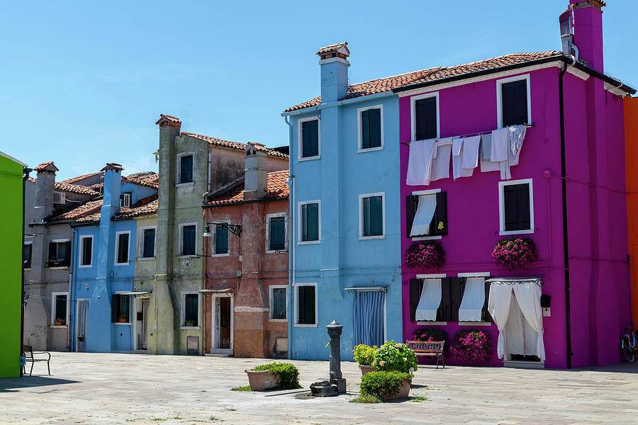Colorful houses in Burano #1 Photograph by Pietro Ebner