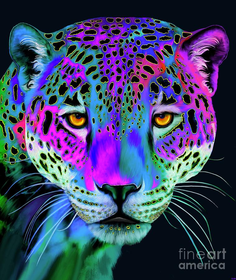 Colorful Jaguar Digital Art by Nick Gustafson | Fine Art America