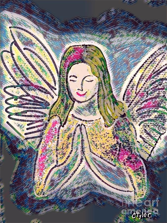 Colorful Praying Angel 0323 #2 Digital Art by Christine Tyler