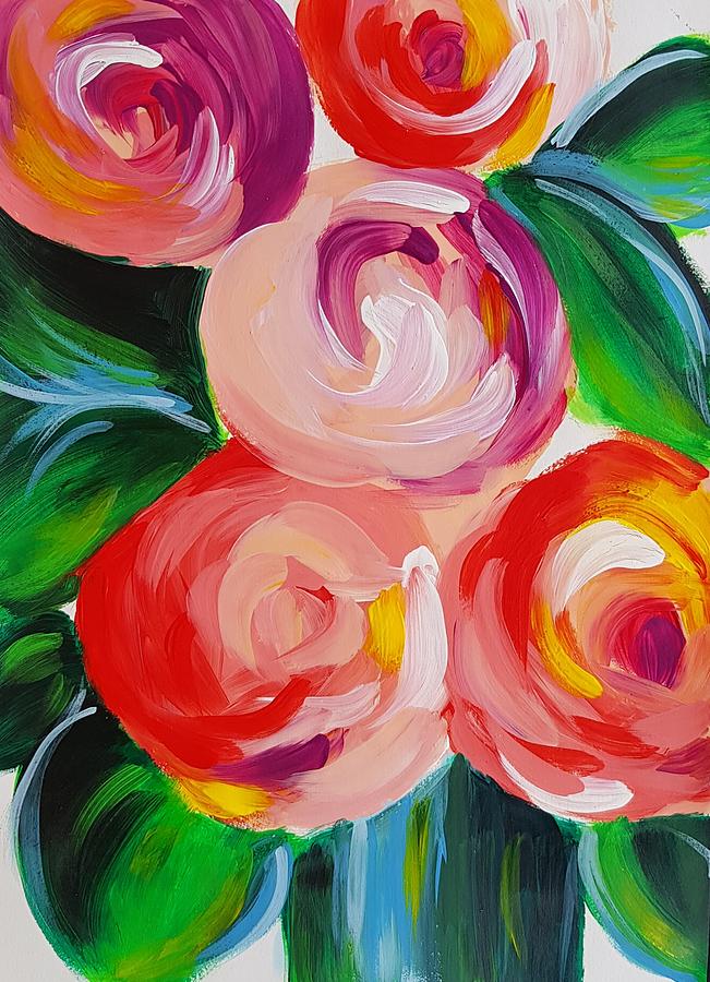 Colorful Roses Painting by Nicole Tang - Fine Art America