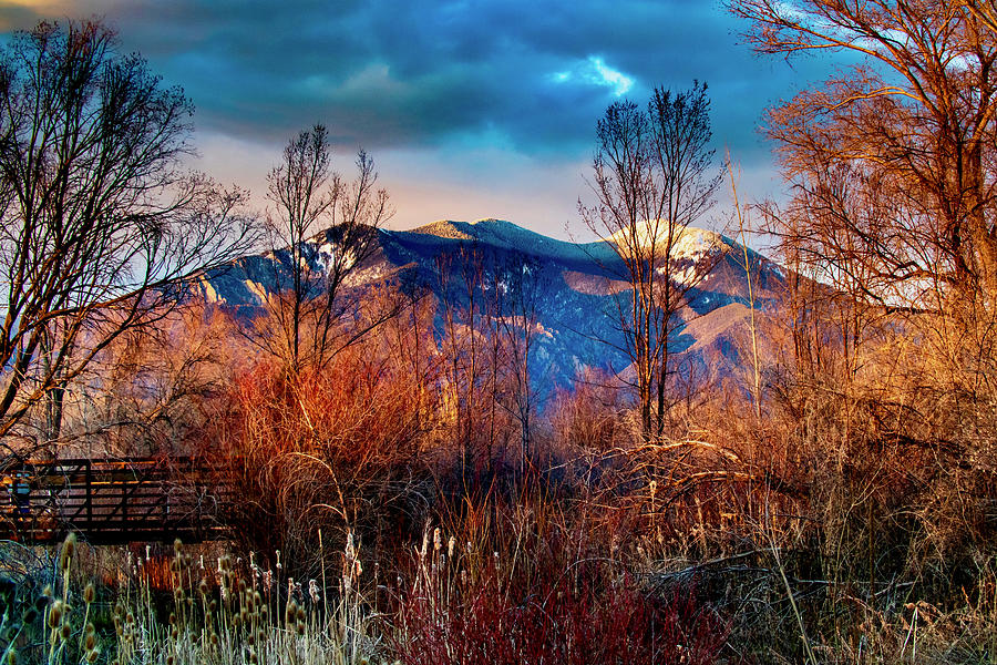 Colorful Taos Mountain Photograph by Elijah Rael