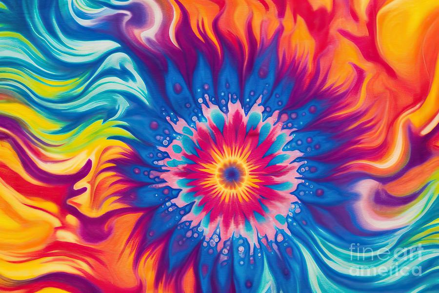 Colorful Tie Dye Designs Patterns 1 Painting By N Akkash Fine Art America