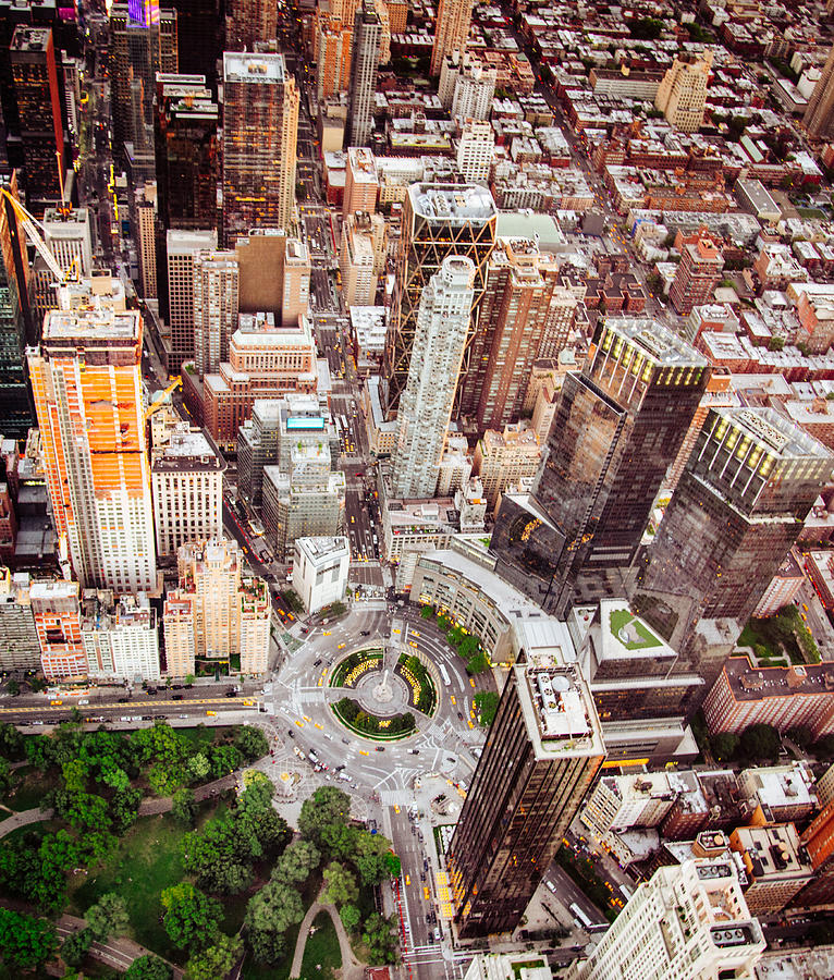 Columbus Circle Aerial View In Nyc #1 Photograph by Franckreporter
