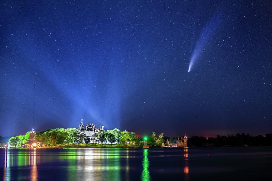 Comet Neowise over Boldt Castle #1 Photograph by James Montanus