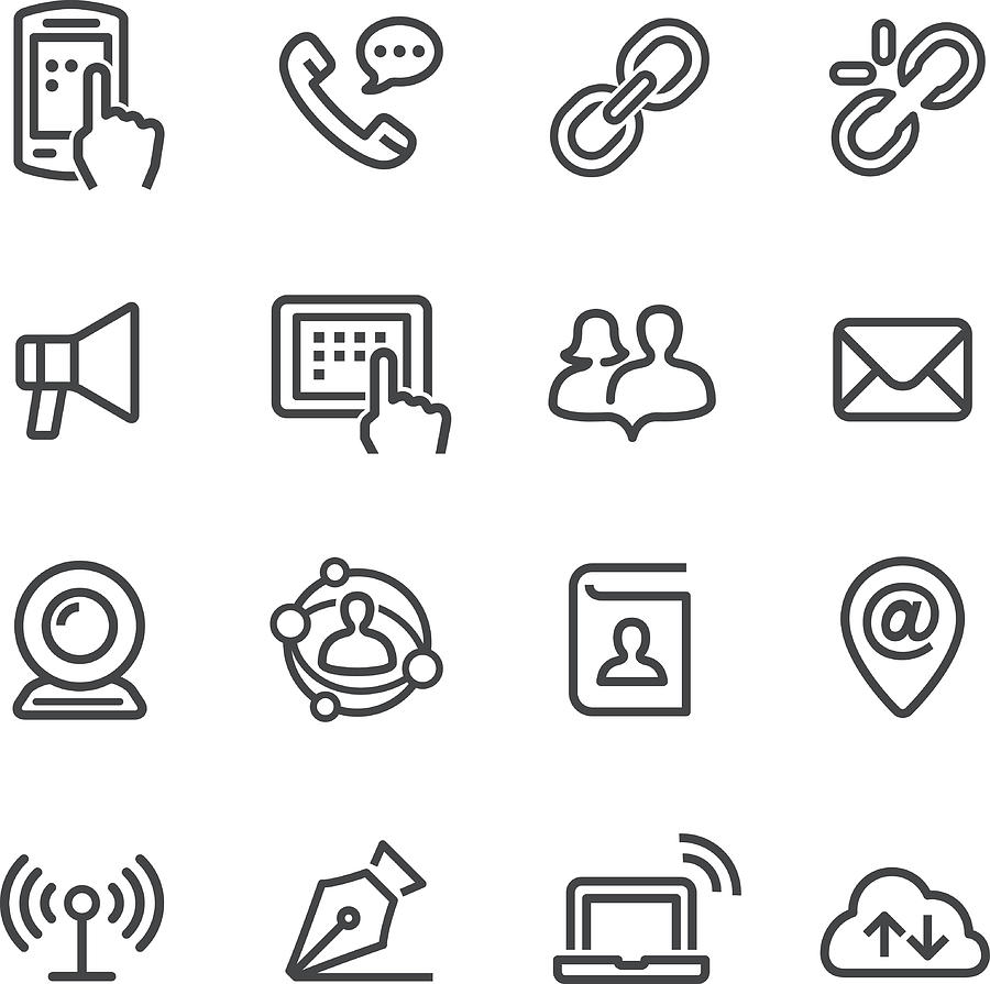 Communication Icons Set - Line Series #1 Drawing by -victor-