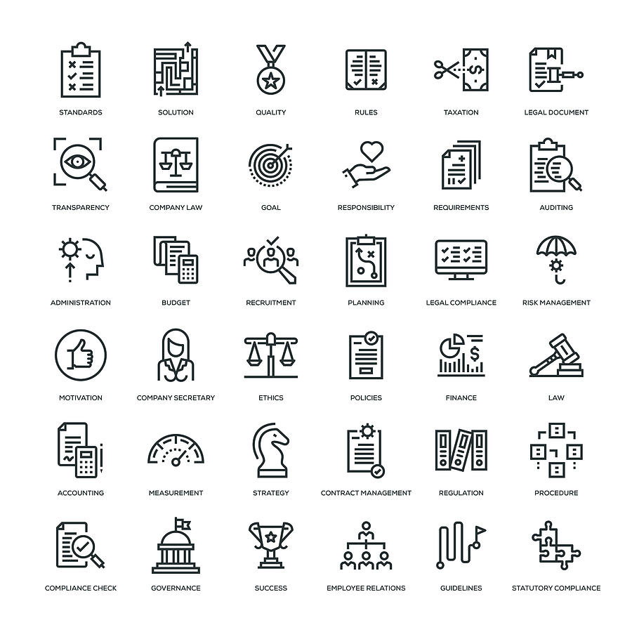 Compliance Icon Set #1 Drawing by Enis Aksoy