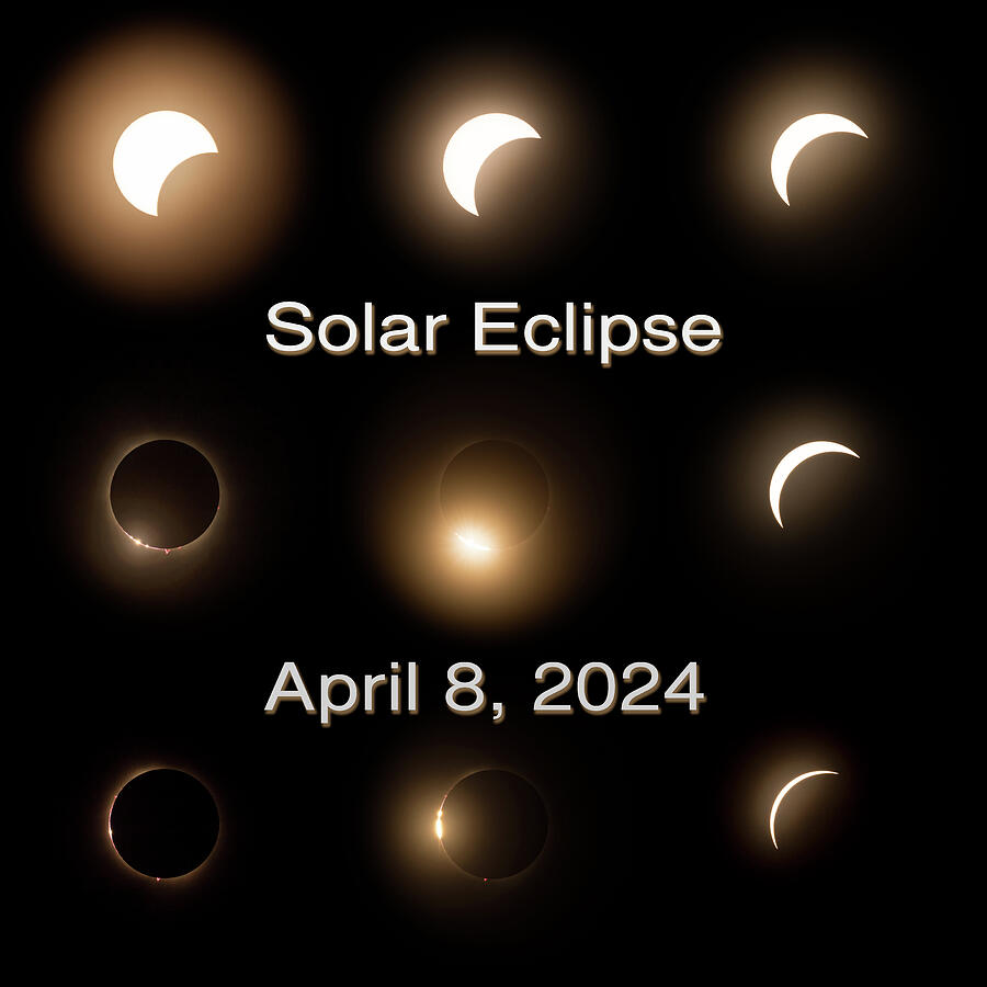 Composite of the stages of 2024 solar eclipse #1 Photograph by Steven ...