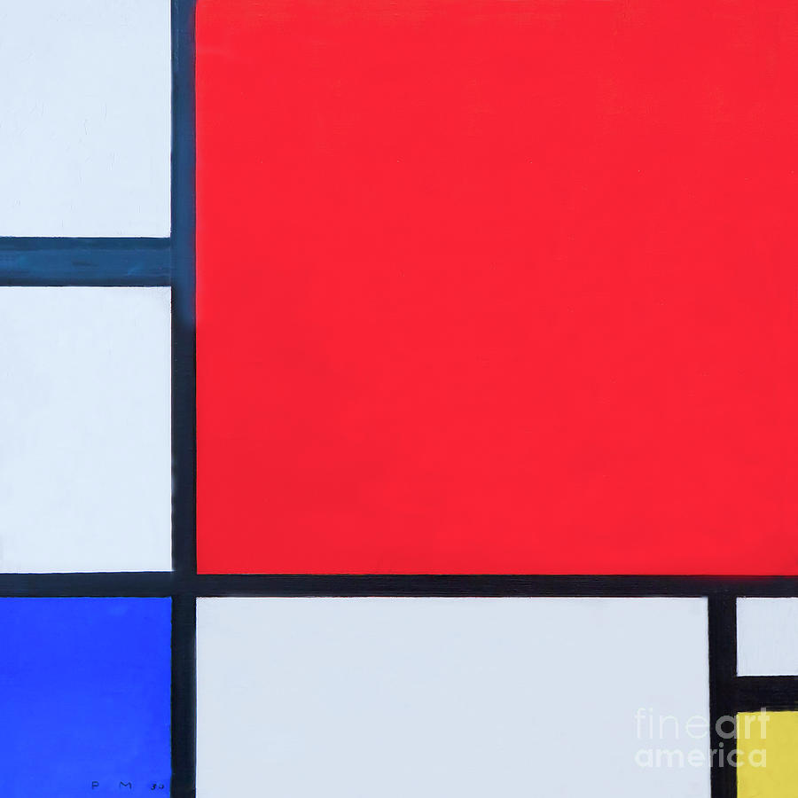 Composition with Red, Blue and Yellow, 1930 Photograph by Piet Mondrian ...