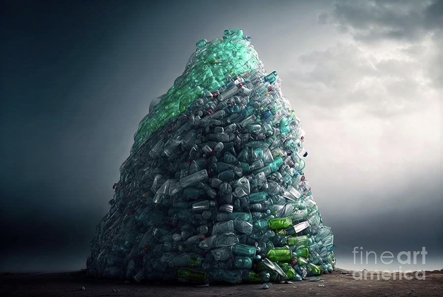 Conceptual illustration, a mountain of unrecycled plastic bottle #1 Photograph by Joaquin Corbalan