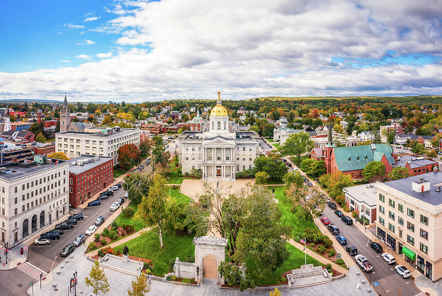 Concord, NH cityscape and New Hampshire State House #1 Photograph by Mihai Andritoiu