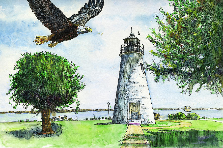 Concord Point Lighthouse Painting by John D Benson
