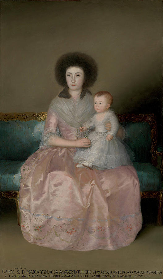 Condesa de Altamira and Her Daughter, Maria Agustina #3 Painting by Francisco Goya