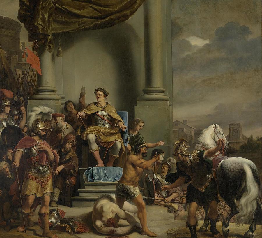 Consul Titus Manlius Torquatus Orders the Beheading of his Son #2 Painting by Ferdinand Bol