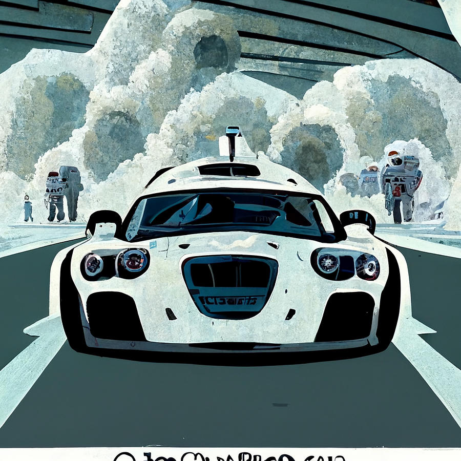 Cool  Cartoon  The  Stig  Top  Gear  Show  Driving  A  Car  D27276c2  1dc4  442d  4e78  Dd764d266a62 Painting by MotionAge Designs