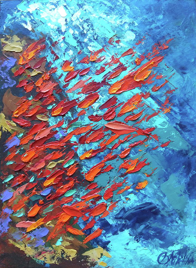 Coral Reef With Red Fish Painting by Olga Nikitina | Pixels