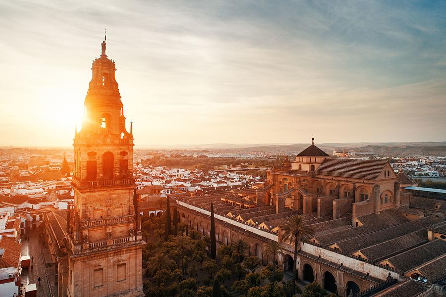 Cordoba bell tower sunset #1 Photograph by Songquan Deng